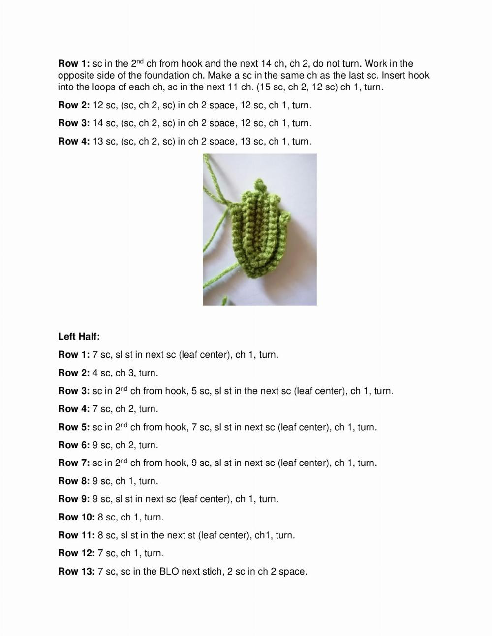 Pumpkin Leaves Crochet Pattern Big and Small Sizes