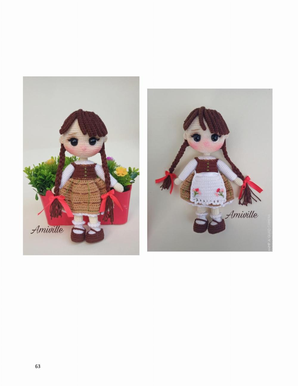 Red riding hood, Crochet pattern for a little girl doll wearing a red coat