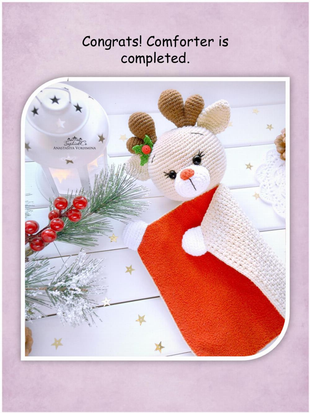 reindeer crochet pattern cotton comforter and a teething toy