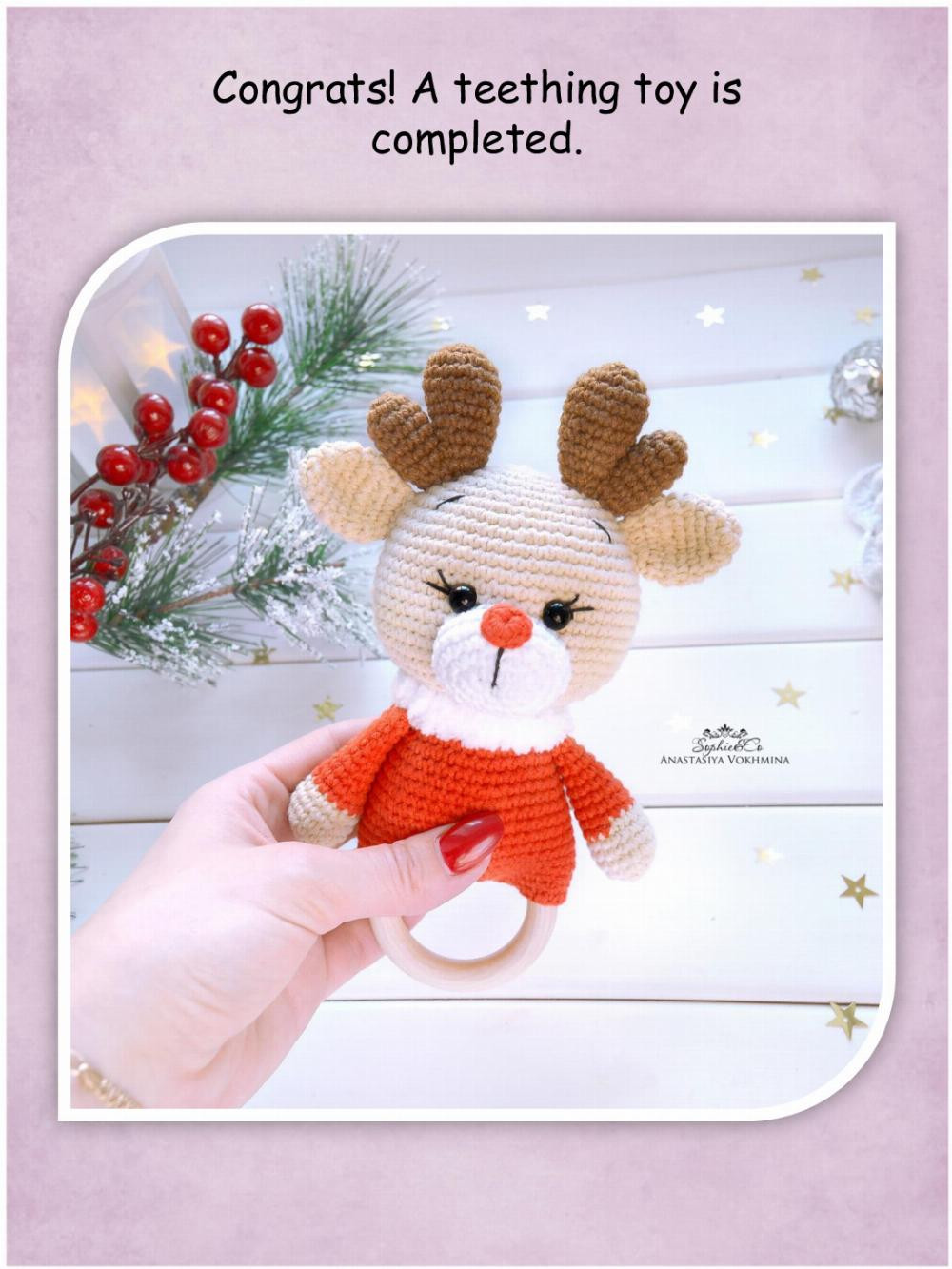 reindeer crochet pattern cotton comforter and a teething toy