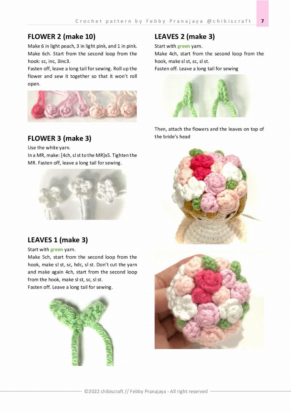 REVERSIBLE FLOWER BOUQUET & BRIDE Amigurumi