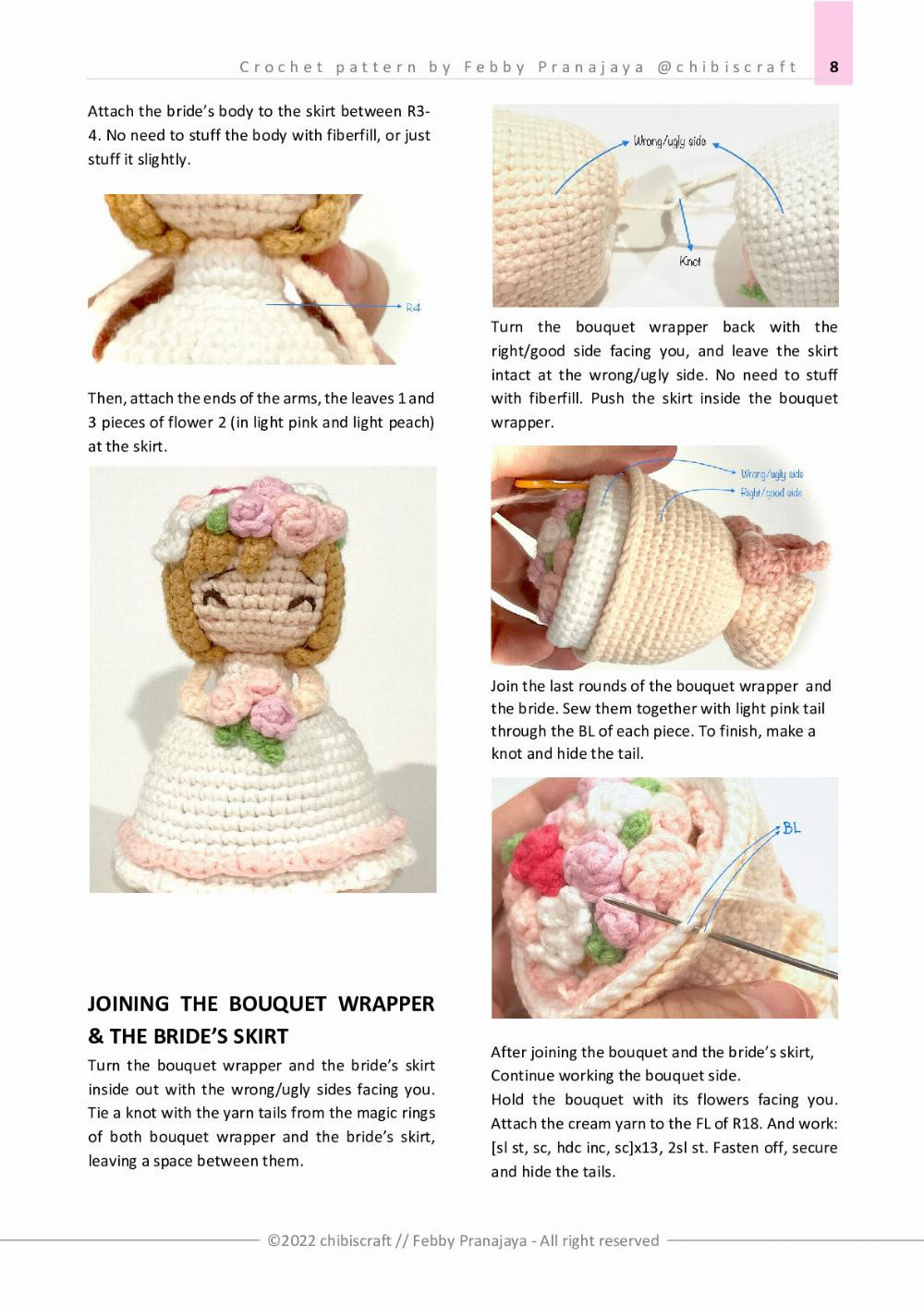 REVERSIBLE FLOWER BOUQUET & BRIDE Amigurumi