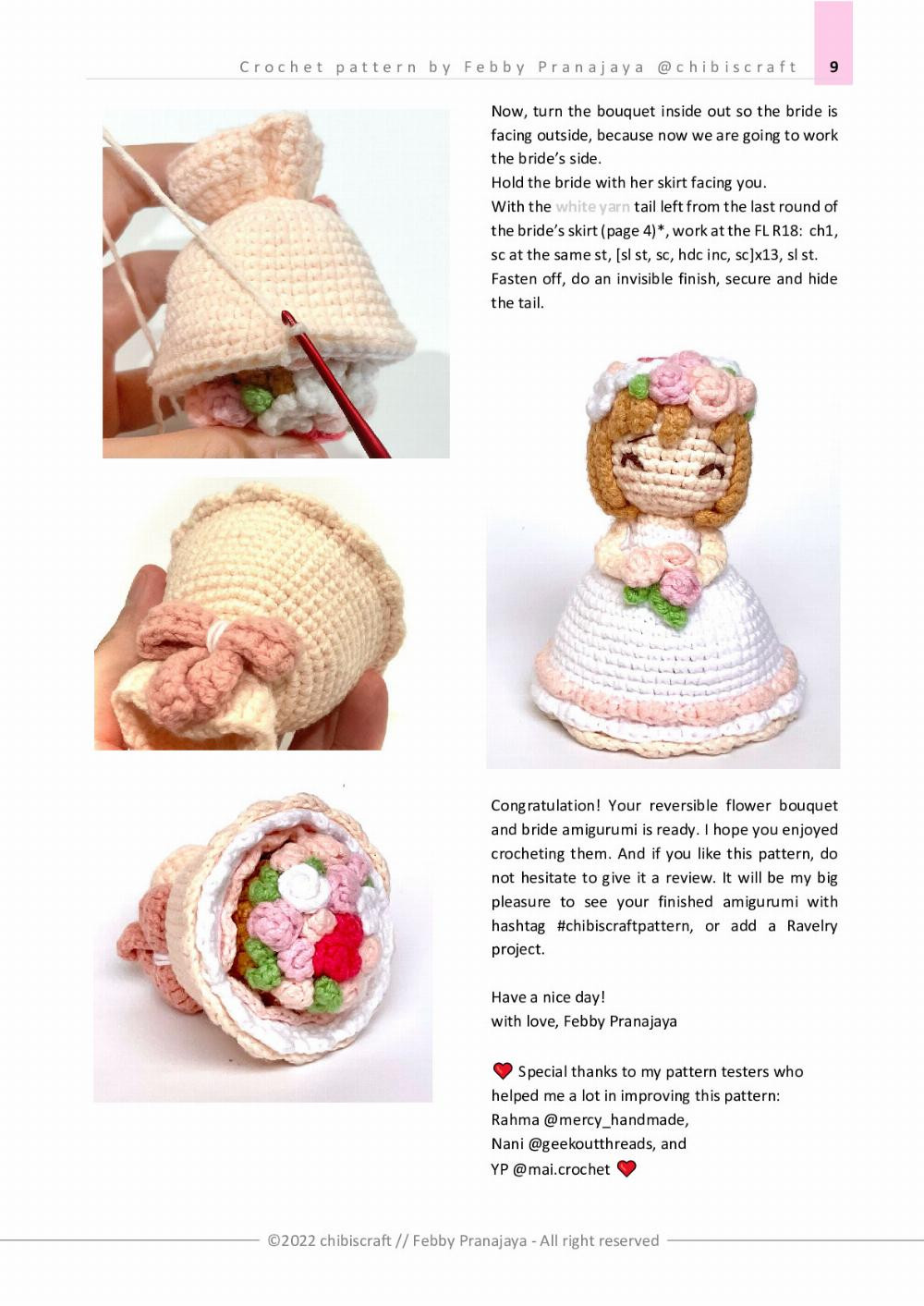 REVERSIBLE FLOWER BOUQUET & BRIDE Amigurumi