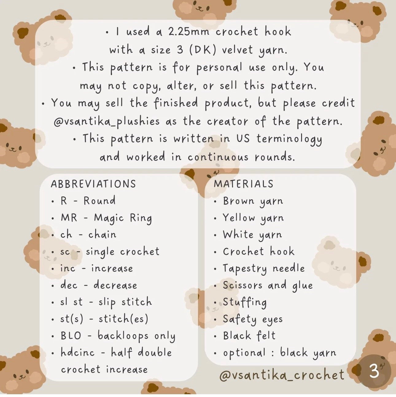 rilakkuma free pattern bear