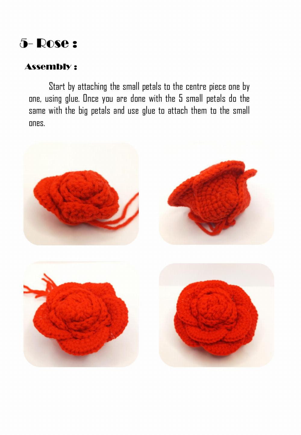 Rose pattern, Crochet pattern for potted roses