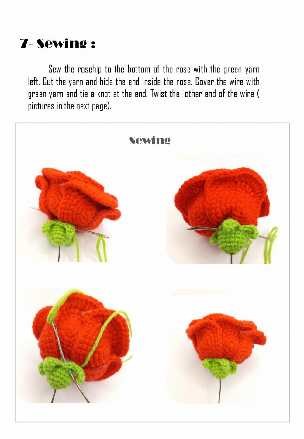 Rose pattern, Crochet pattern for potted roses