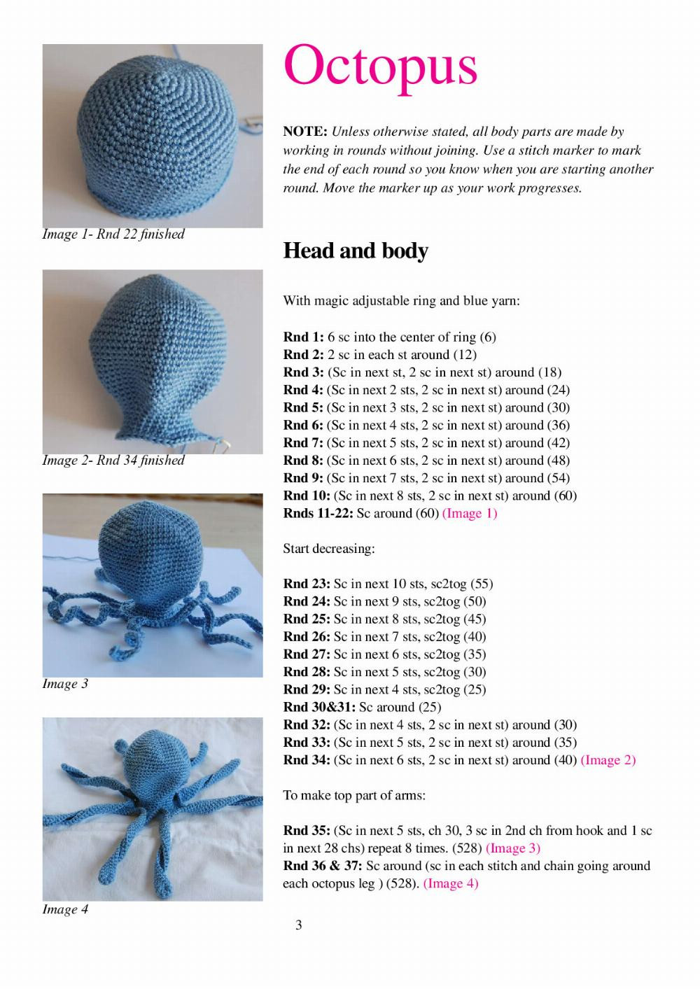 Sailor Octopus crochet pattern