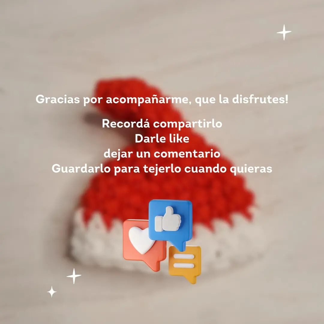 Seguimos tejiendo para navidad 🎄✨️ y gratis Hoy le toca a este gorrito, que tiene el tamaño ideal para decorar o darlo de llavero.