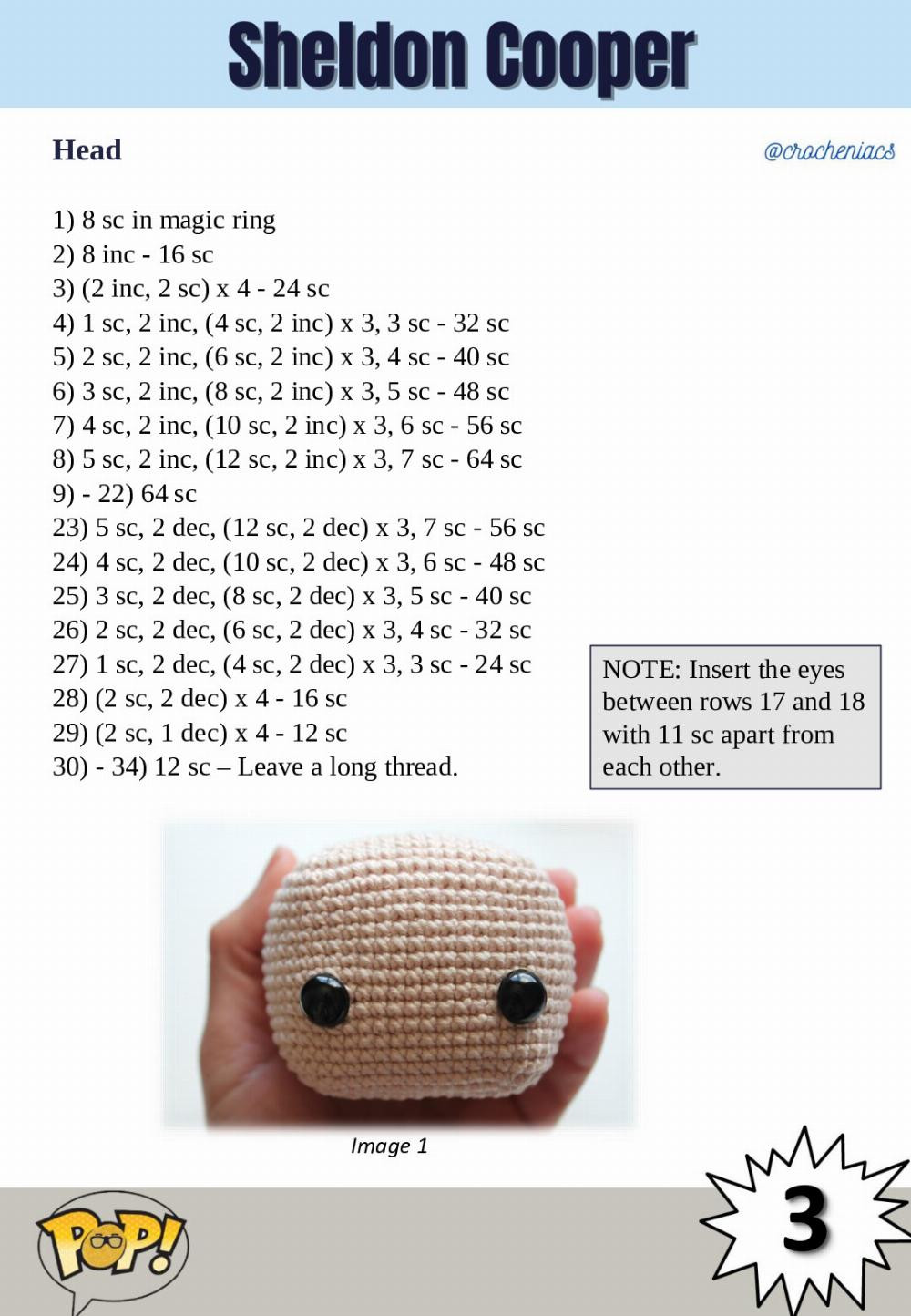 sheldon cooper doll crochet pattern