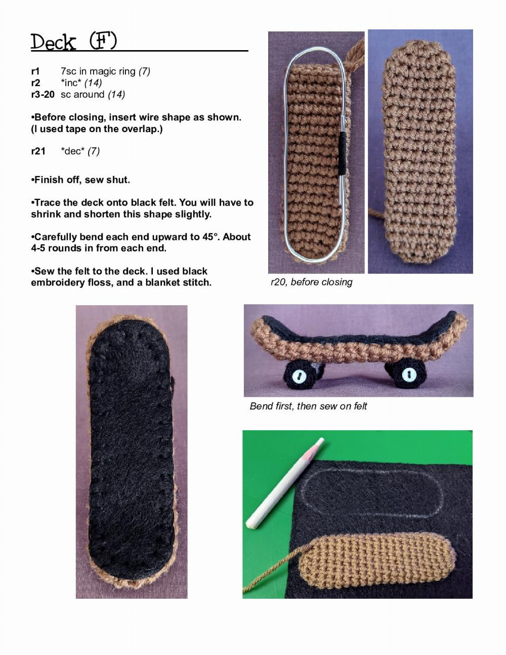 Skateboard Amigurumi pattern