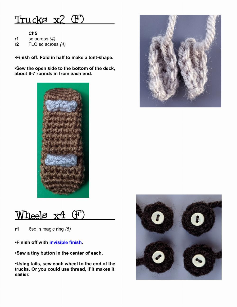 Skateboard Amigurumi pattern