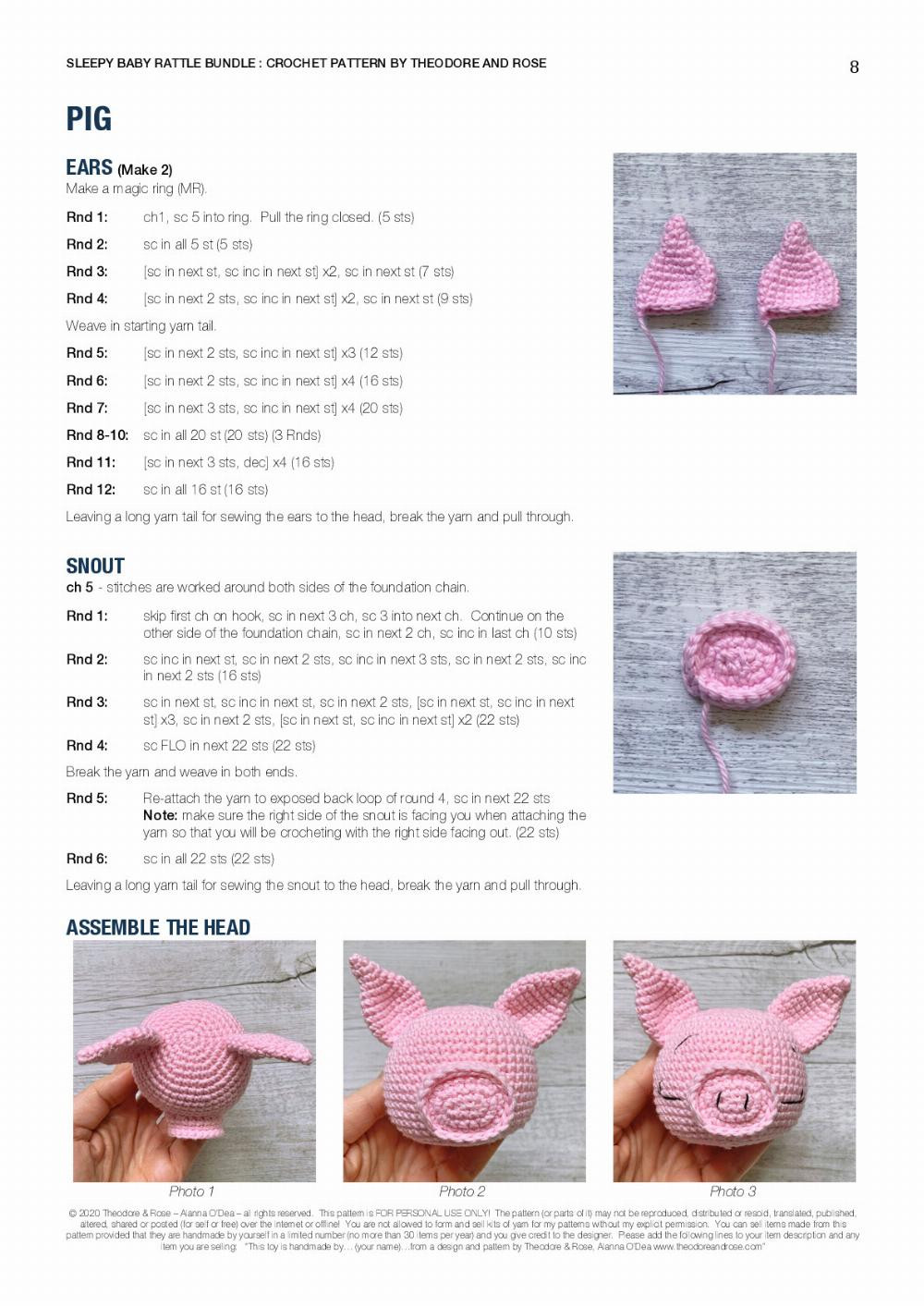 Sleepy Baby Rattles crochet pattern bundle