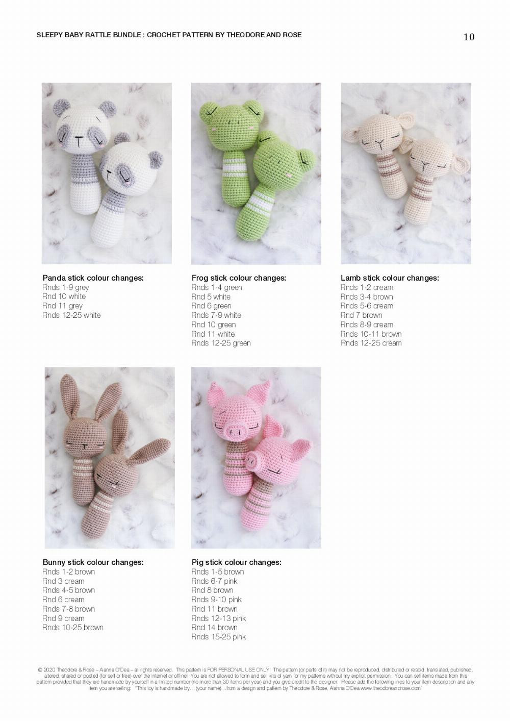 Sleepy Baby Rattles crochet pattern bundle