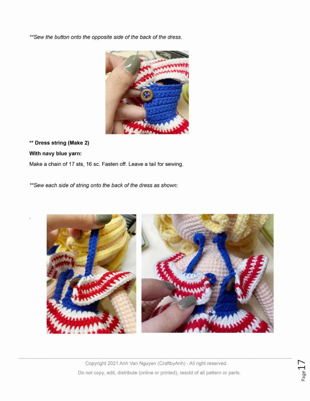 sophia the american doll amigurumi doll pattern