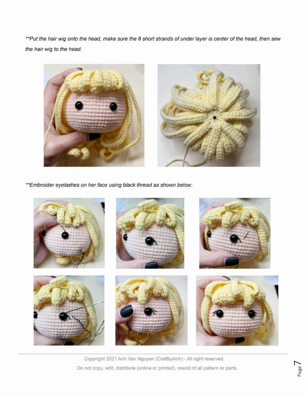 sophia the american doll amigurumi doll pattern