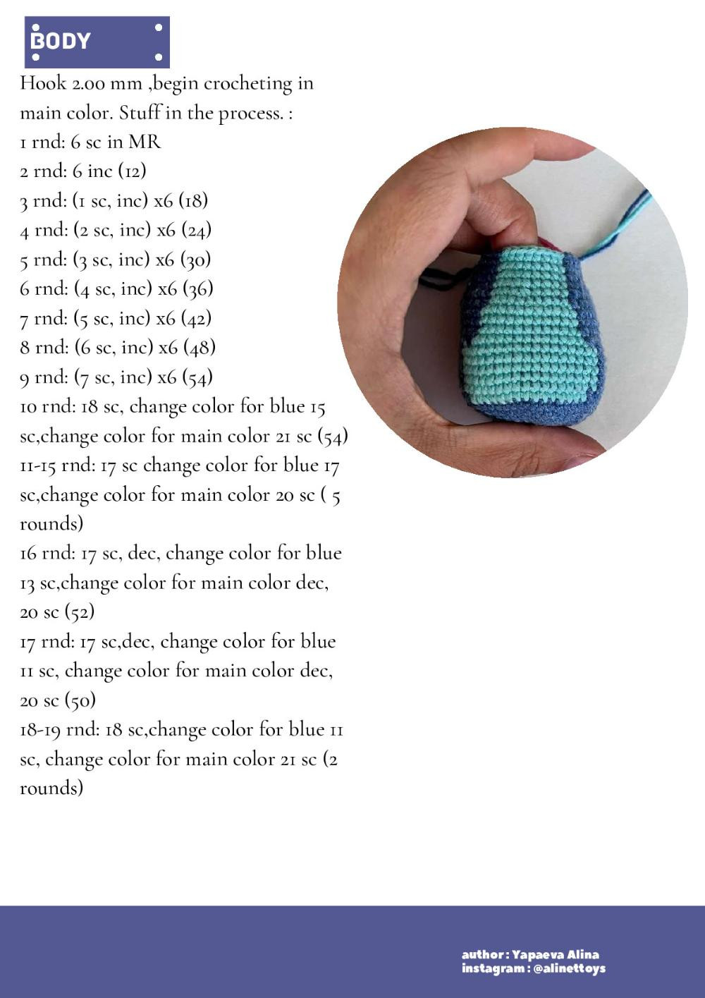 STITCH crochet pattern with a chick