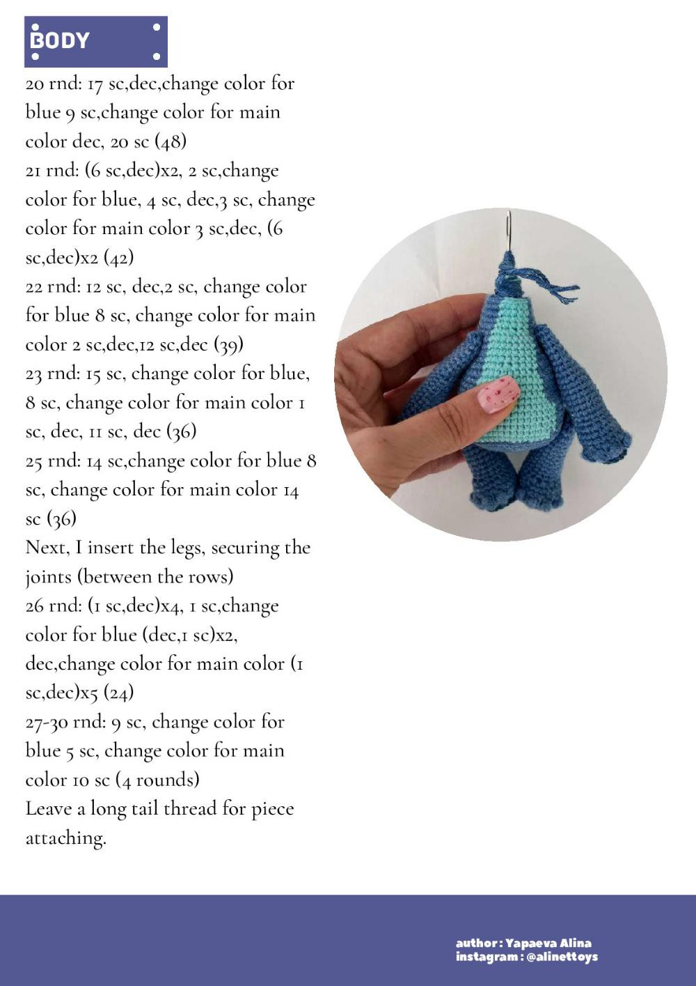 STITCH crochet pattern with a chick