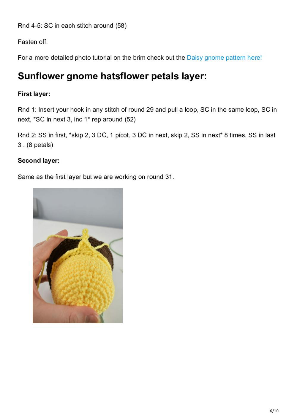 sunflower gnome crochet garden gnome pattern free