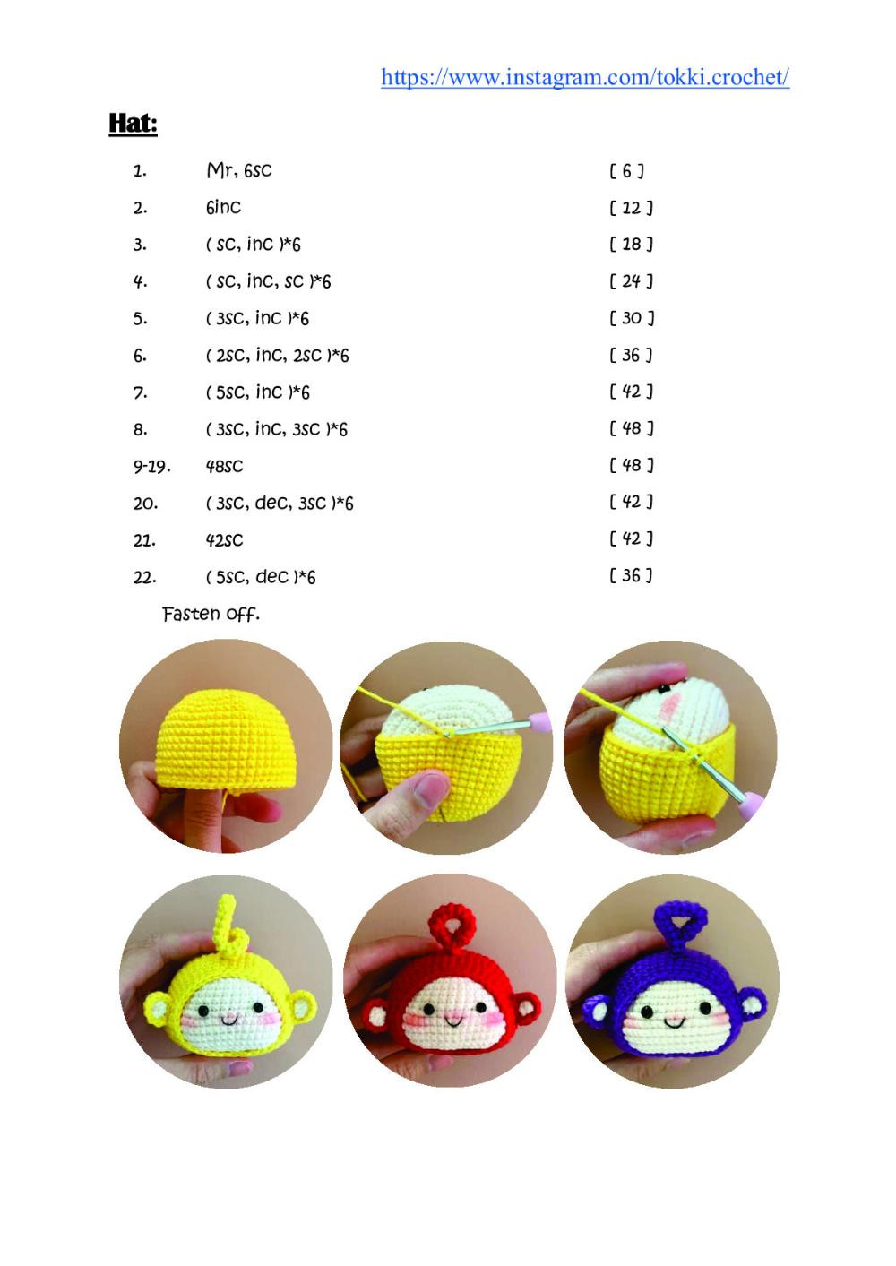 Teletubbies crochet pattern