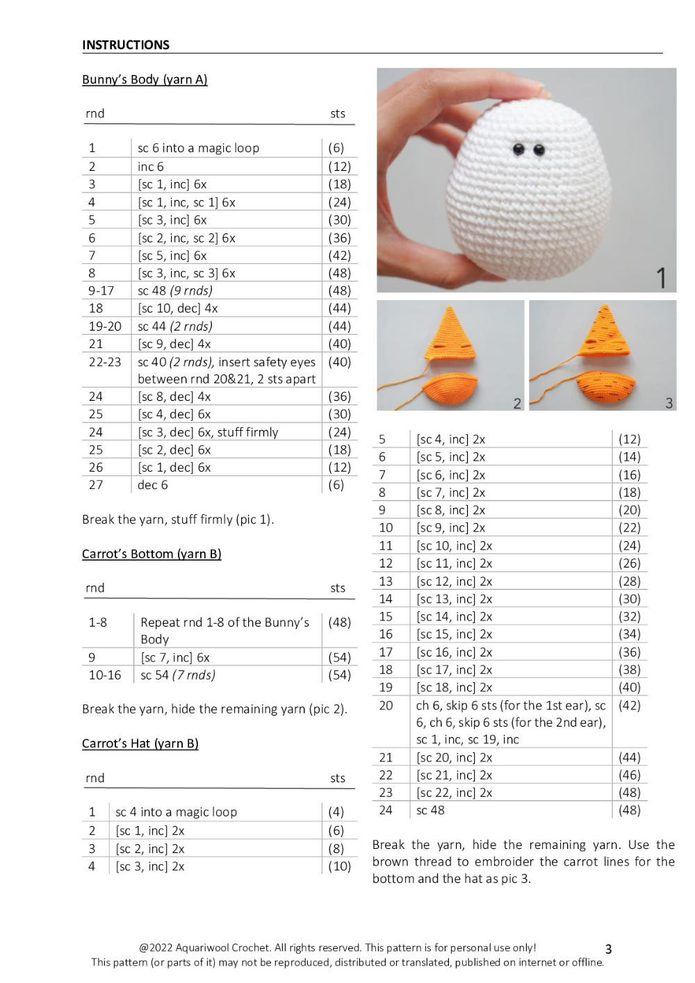 THE CARROT BUNNY crochet pattern