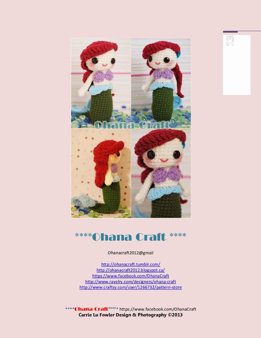 The Cutest Mermaid Ariel Ohana Craft Amigurumi