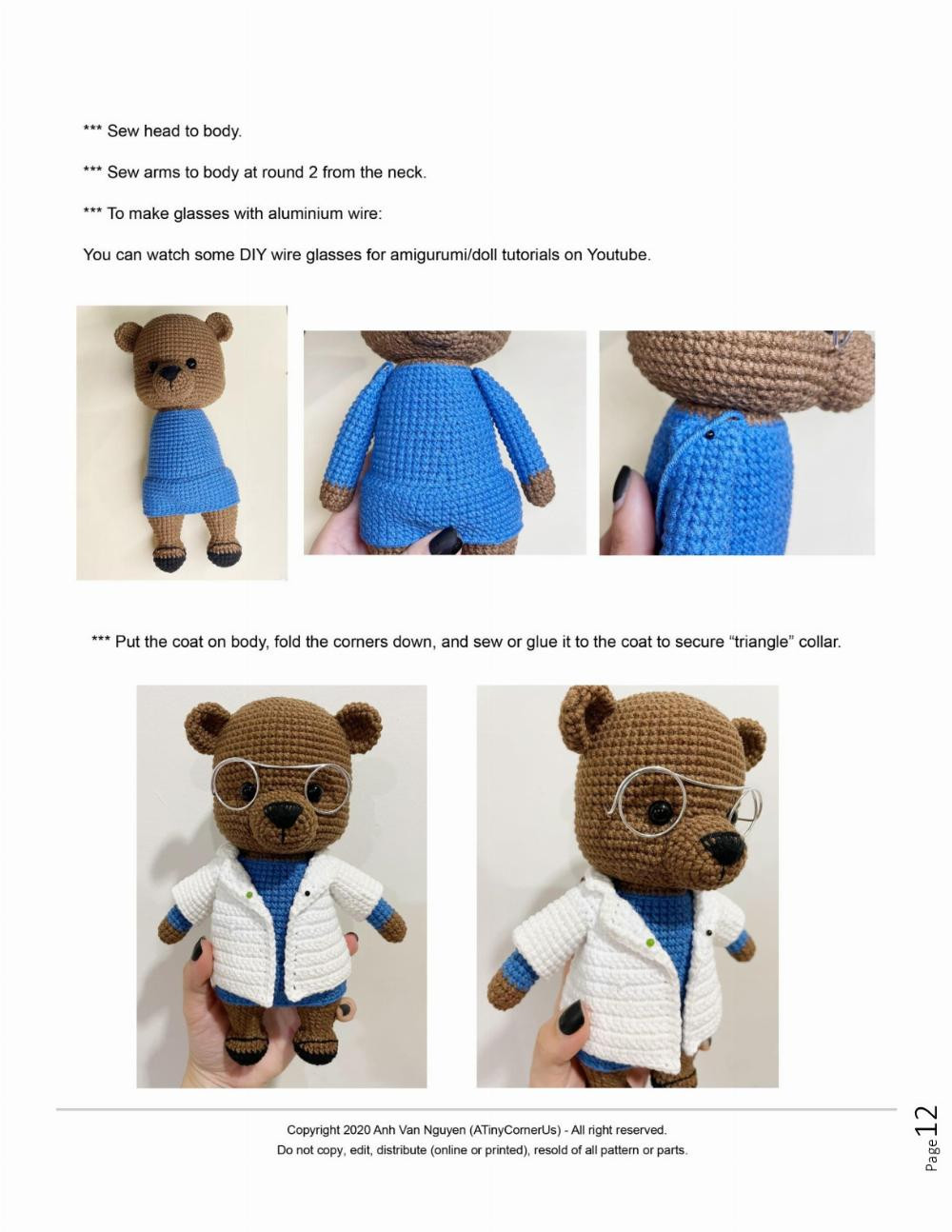 the female doctor bear crochet pattern