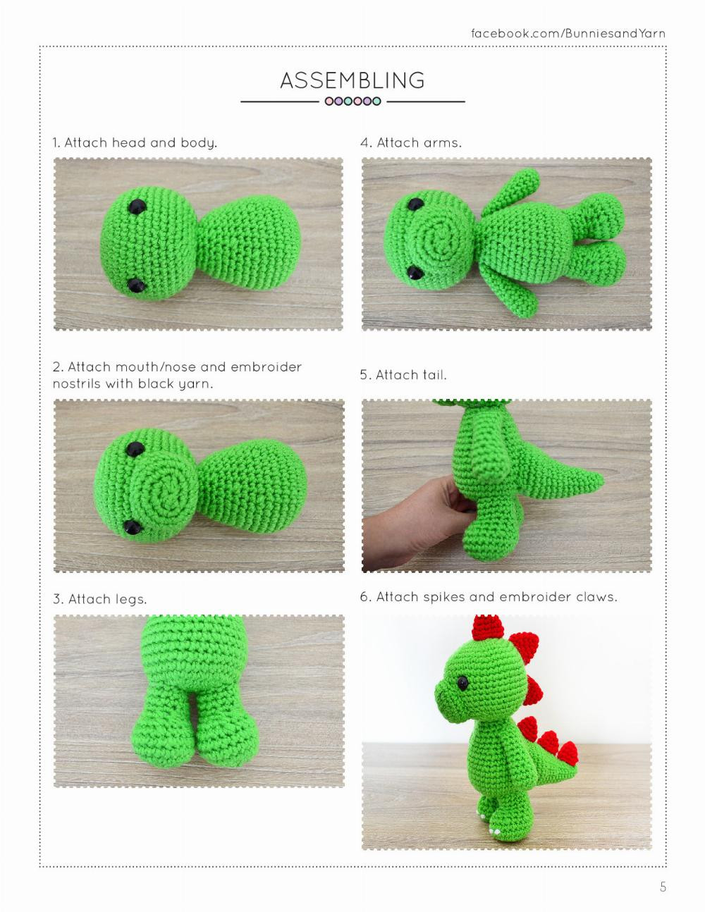 Tim the Lovely Dinosaur Crochet Pattern