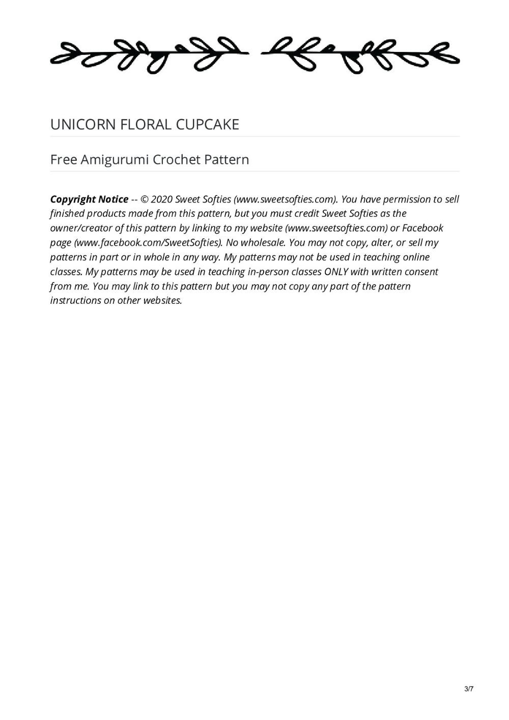 Unicorn Floral Cupcake (Free Crochet Pattern)