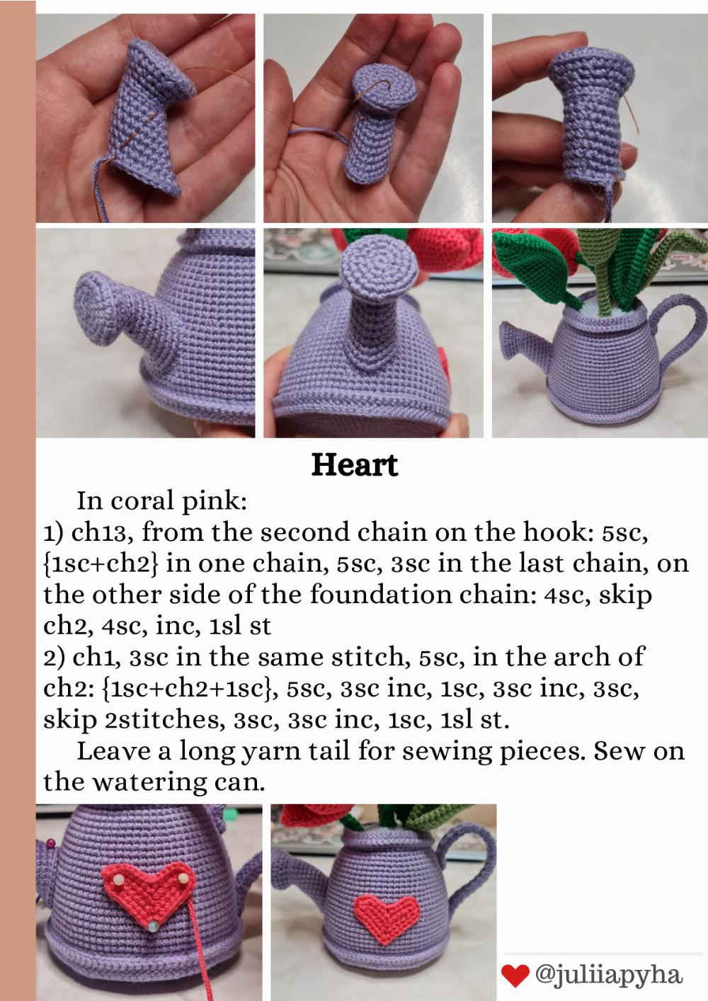 WATERING CAN WITH TULIPS Crochet Pattern