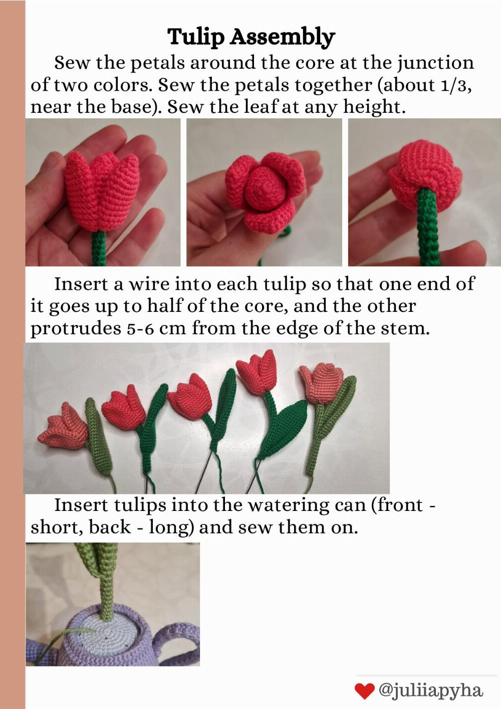 WATERING CAN WITH TULIPS Crochet Pattern