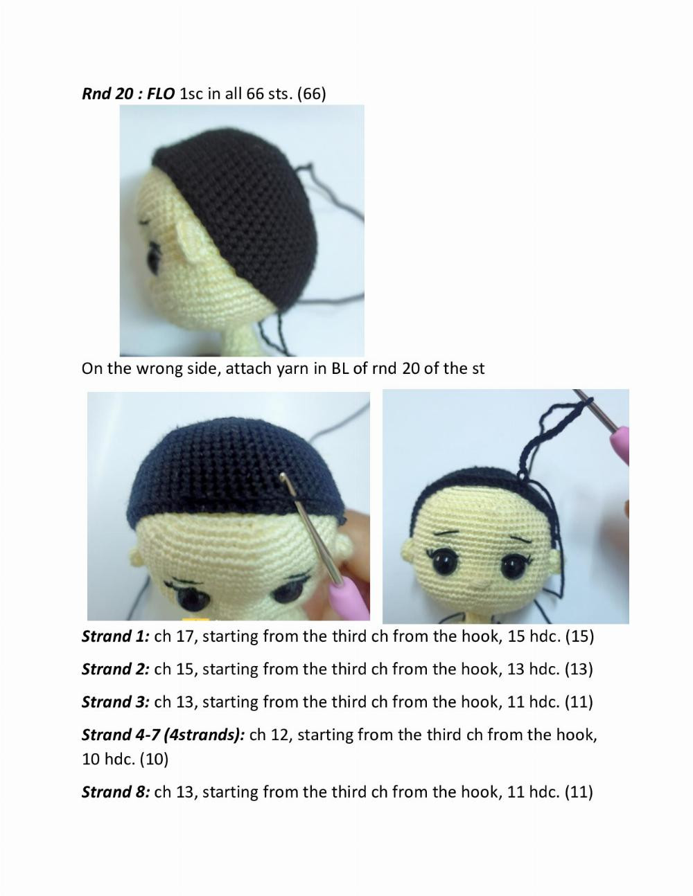 Wednesday amigurumi crochet pattern