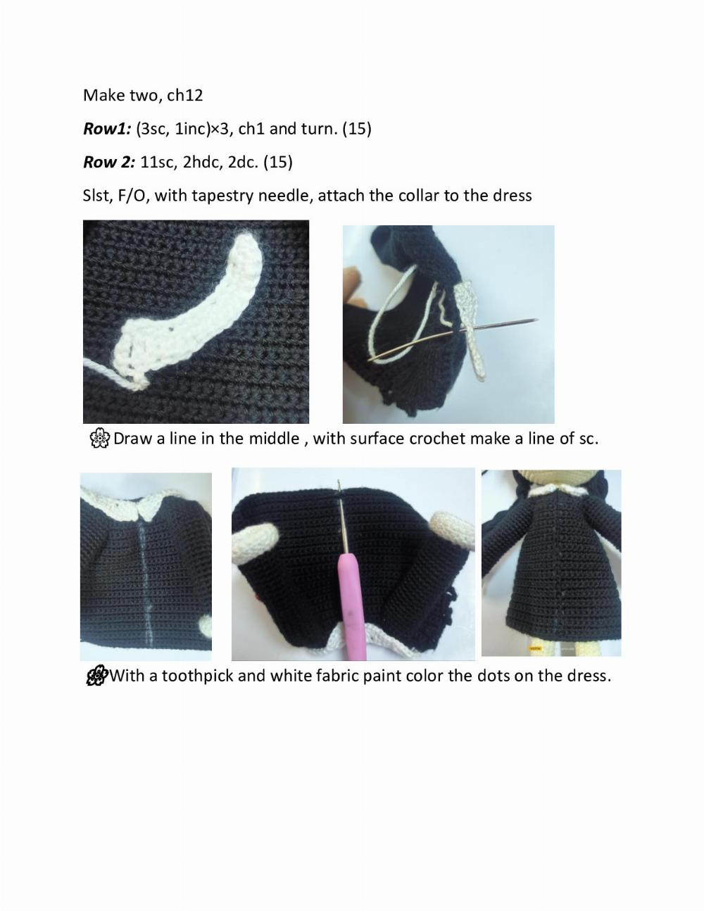 Wednesday amigurumi crochet pattern