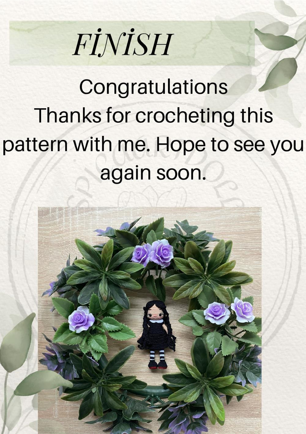 Wednesday Miniature Doll Pattern