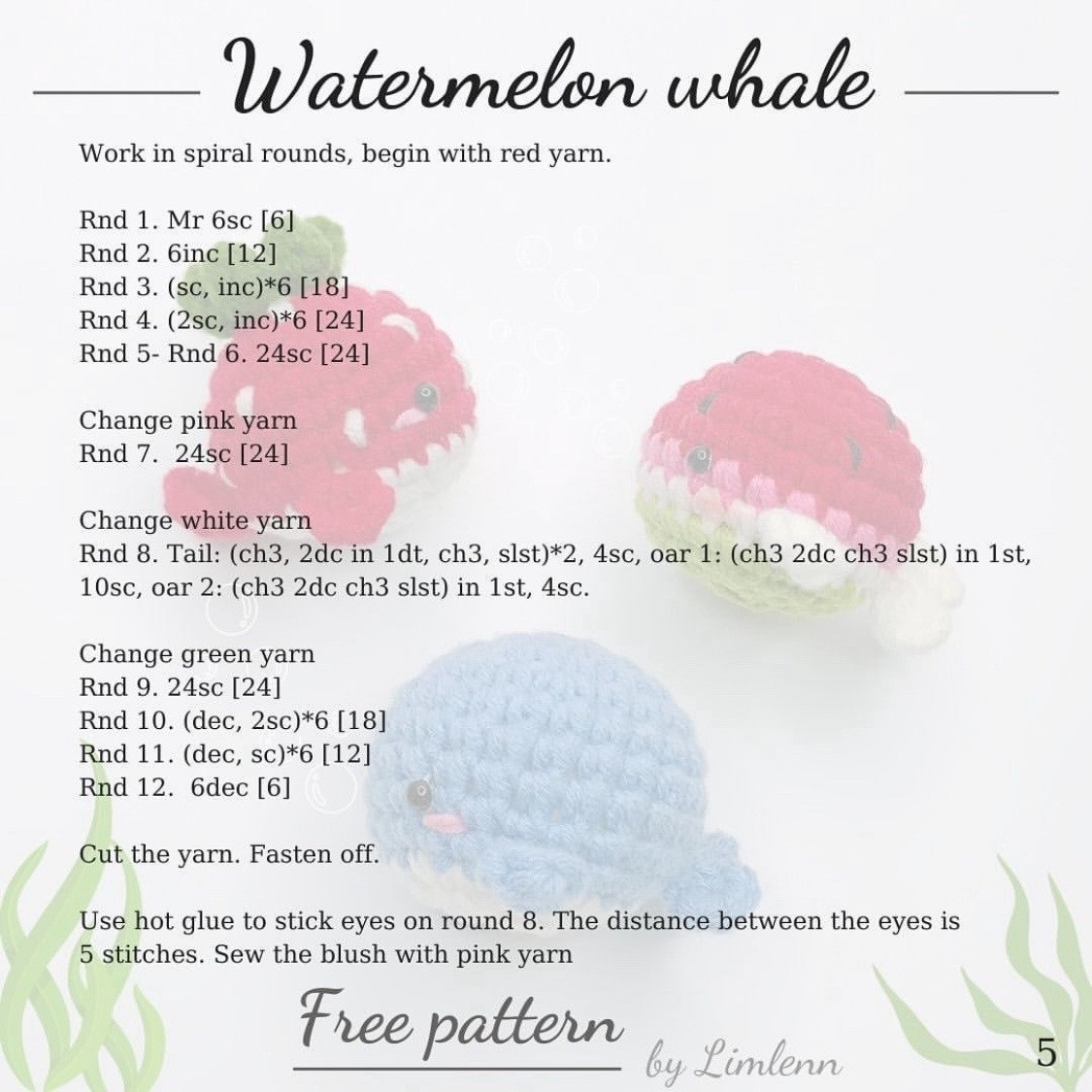 whale free pattern mini free pattern