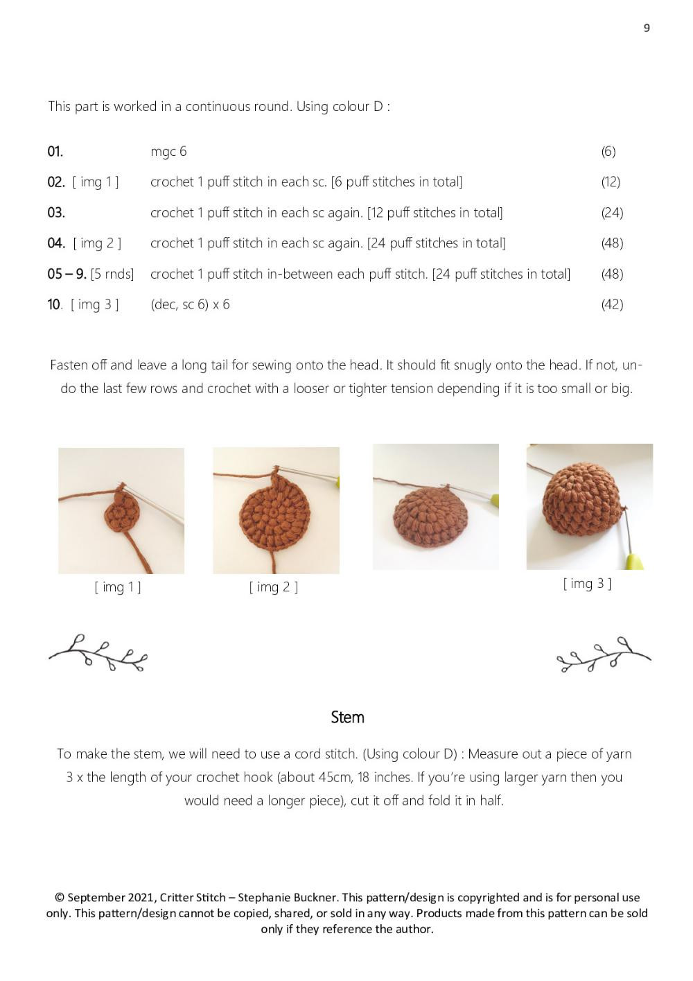 Acorn Sprite © September 2021, Critter Stitch – Stephanie Buckner., acorn angel crochet pattern