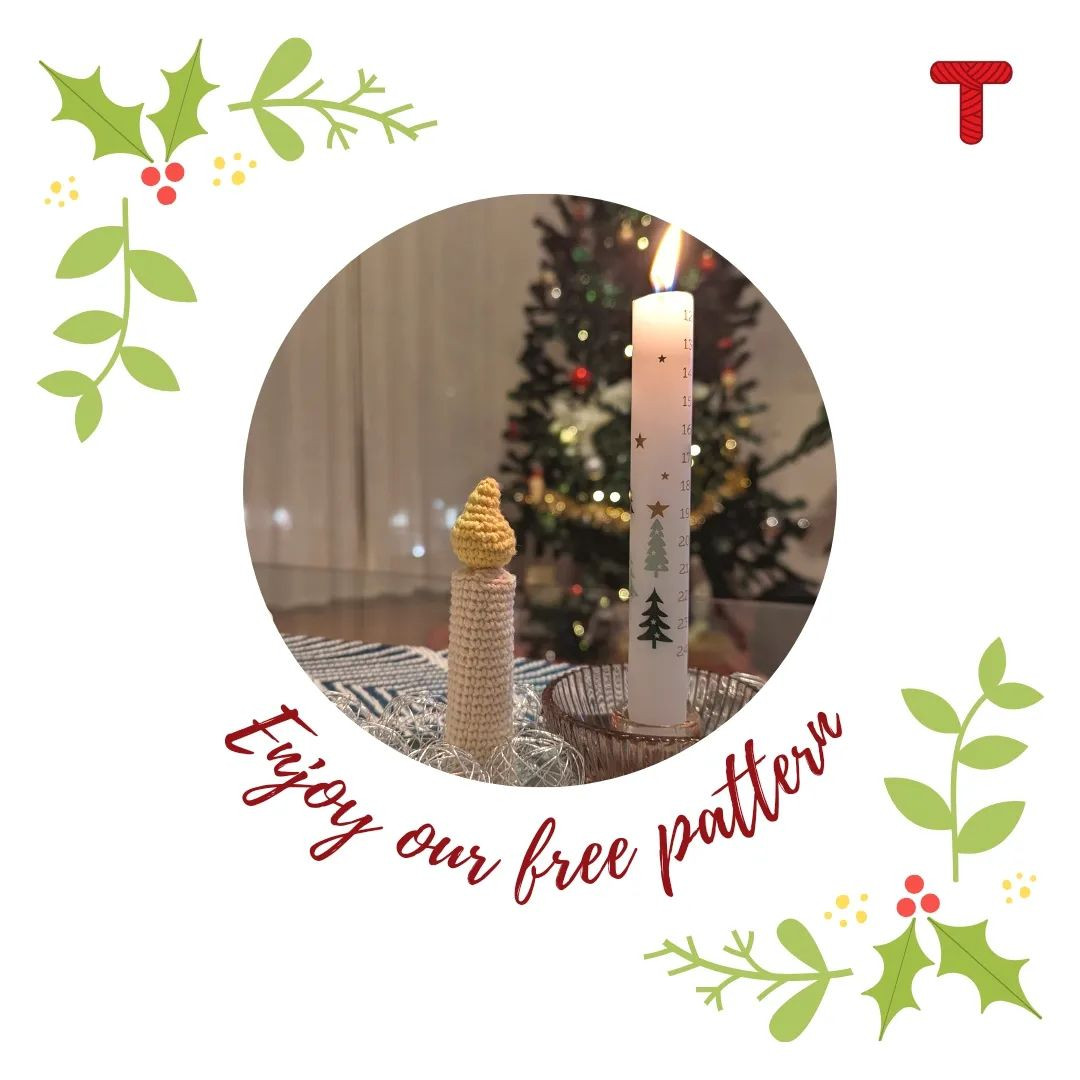 Add a candle to your Christmas decorations 🕯️ with our free pattern ☺️