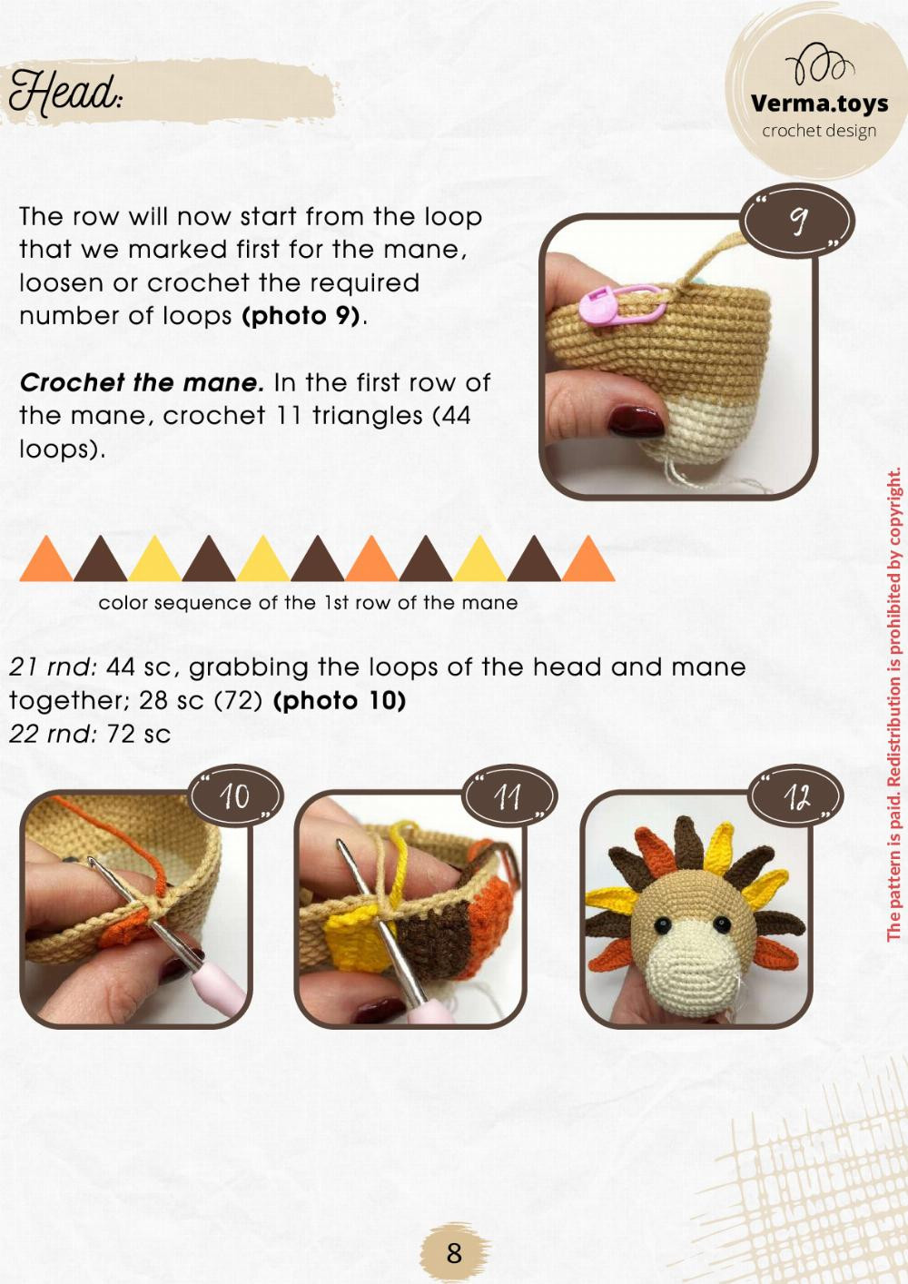 alain the lion, lion and camera crochet pattern