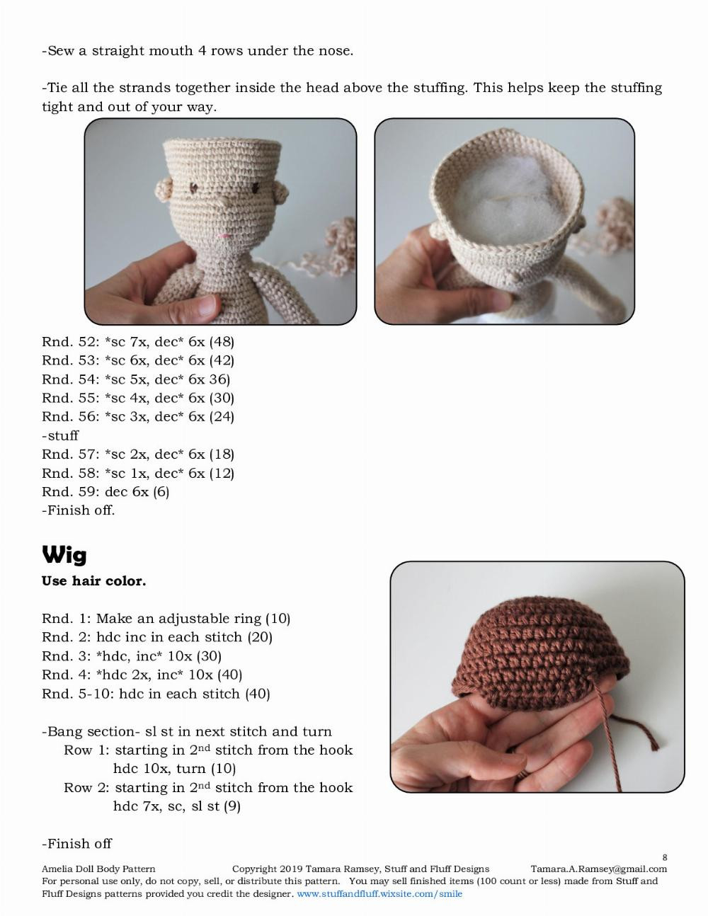 amelia doll body crochet pattern