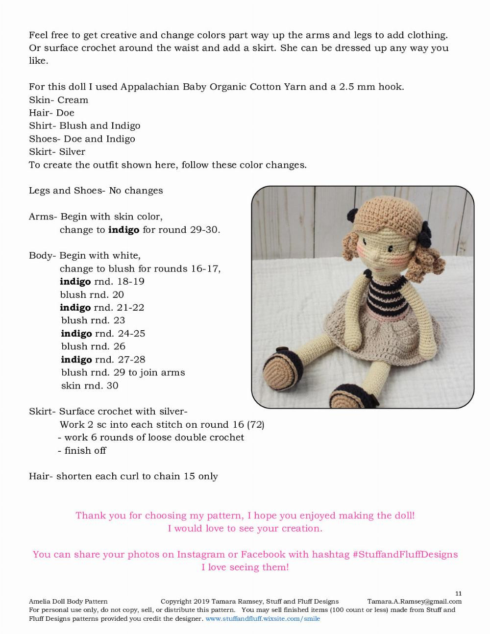 amelia doll body crochet pattern