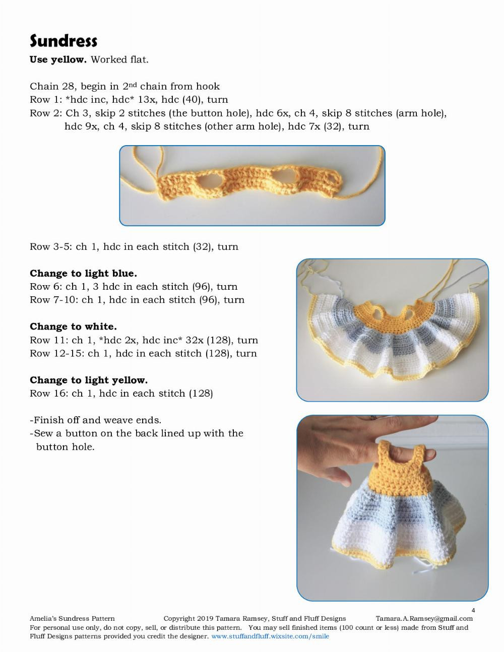 amelia doll sundress outfit crochet pattern