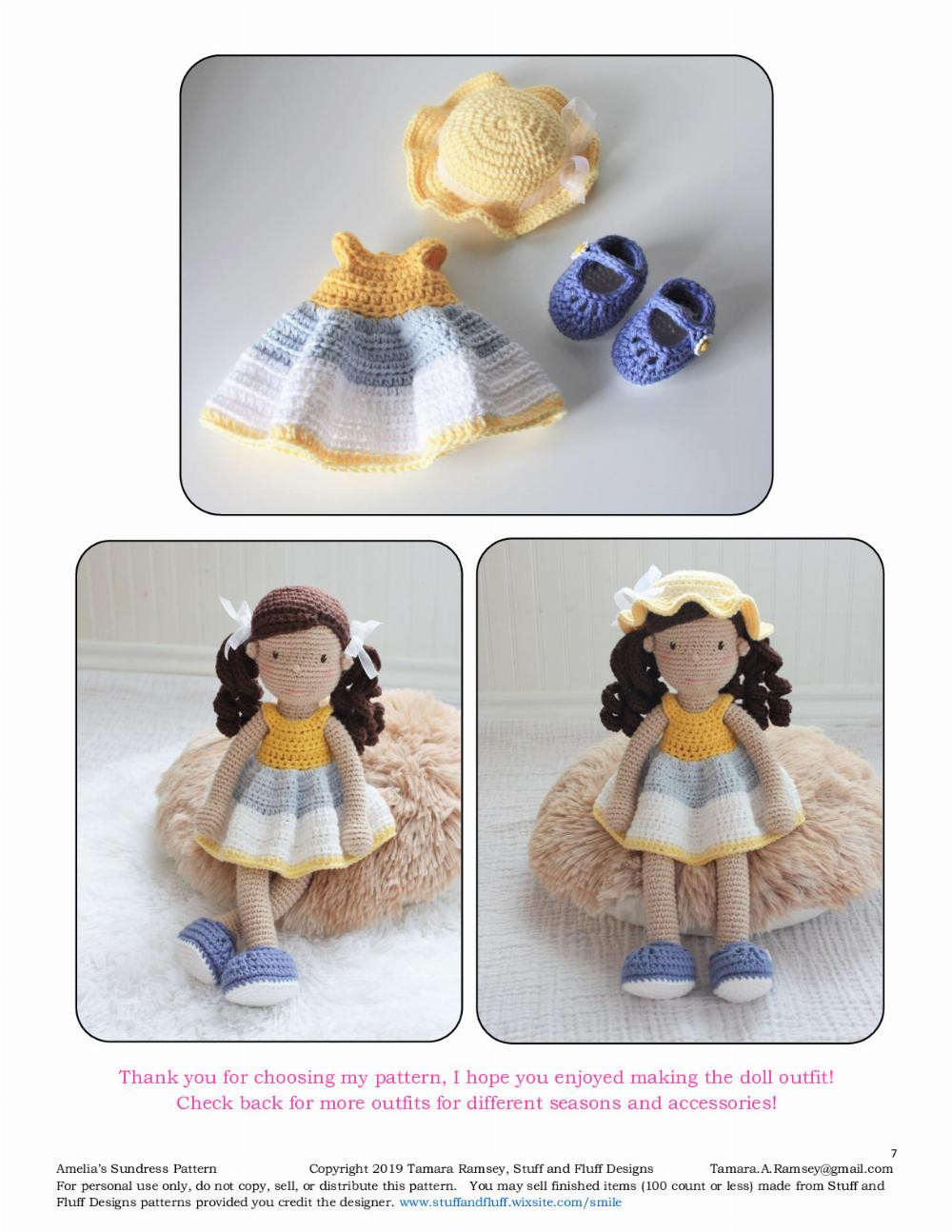 amelia doll sundress outfit crochet pattern