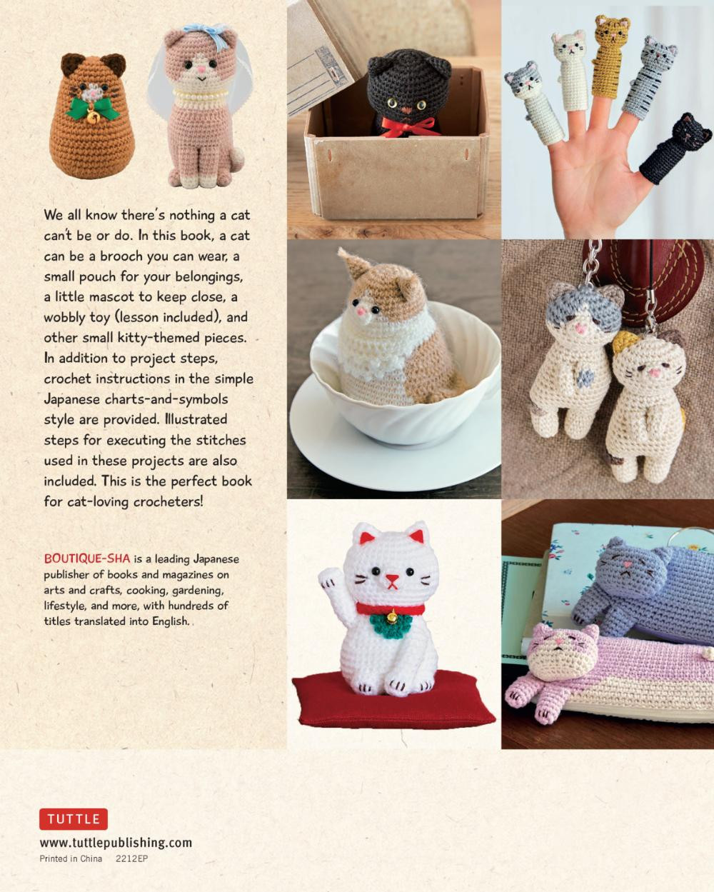 AMIGURUMI CATS Crochet Sweet Kitties the Japanese Way BOUTIQUE-SHA TUTTL E Publishing Tokyo Rutland