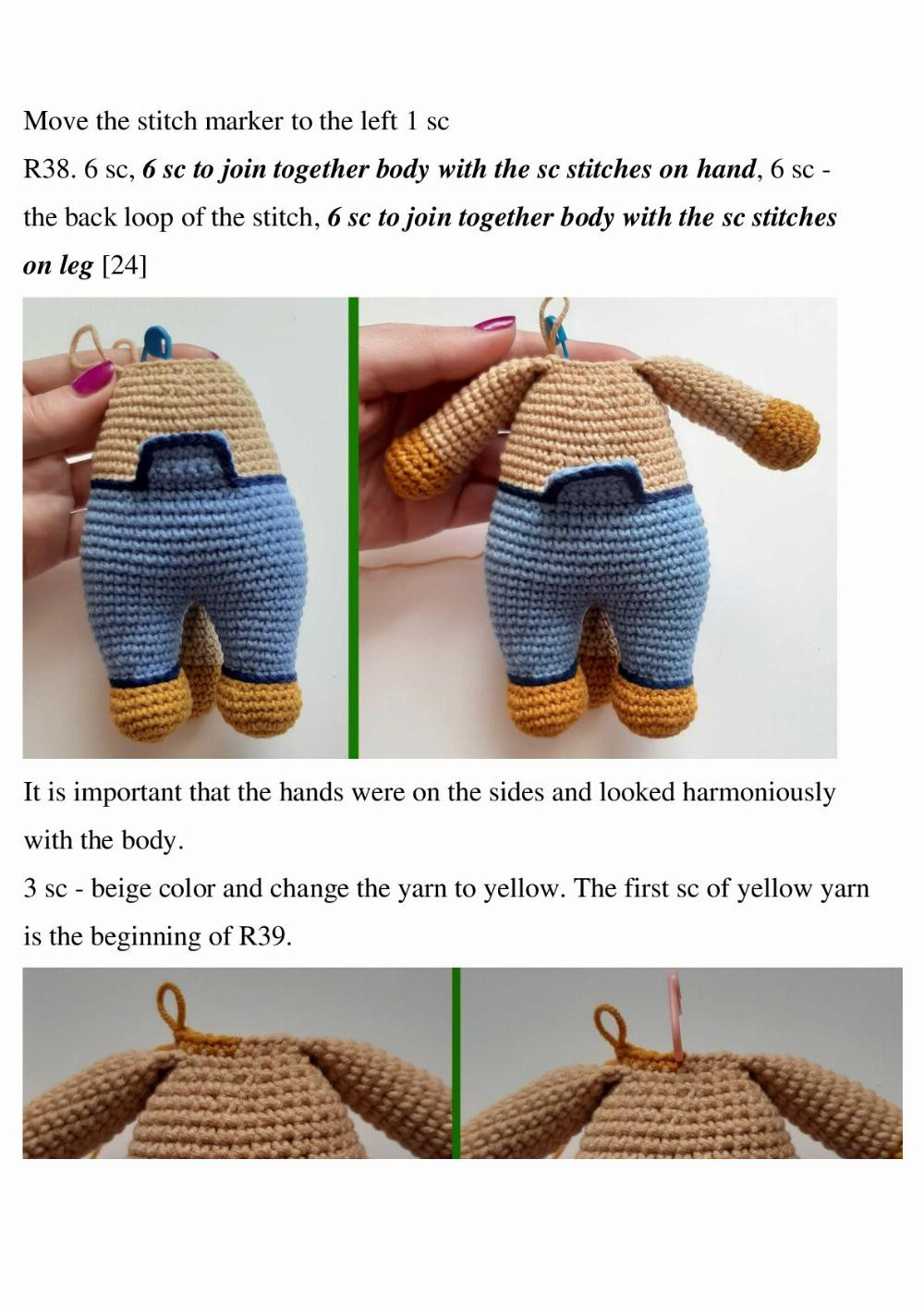 Amigurumi Dog in overalls. Crochet pattern