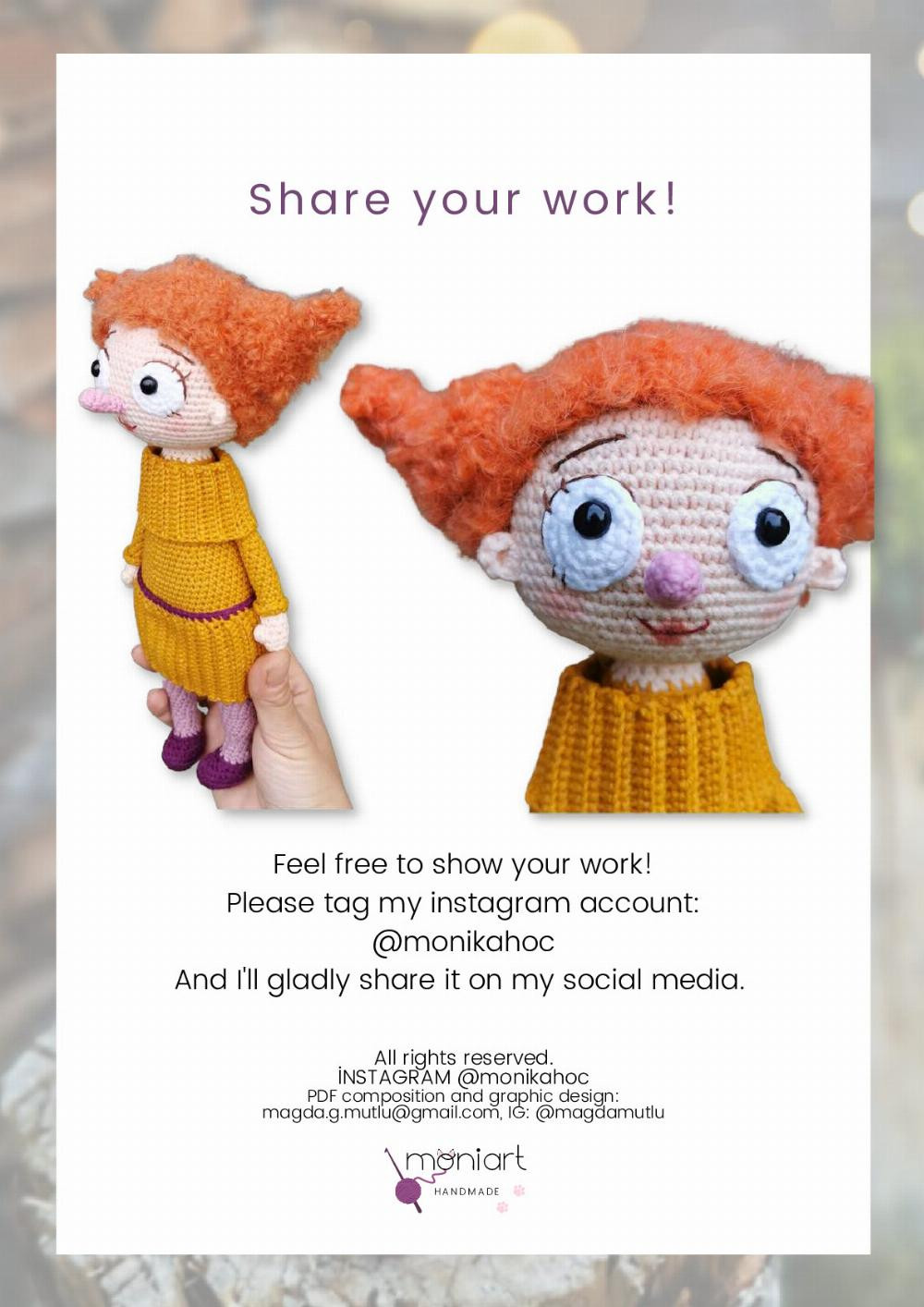 Amigurumi Doll Halina moniart HANDMADE