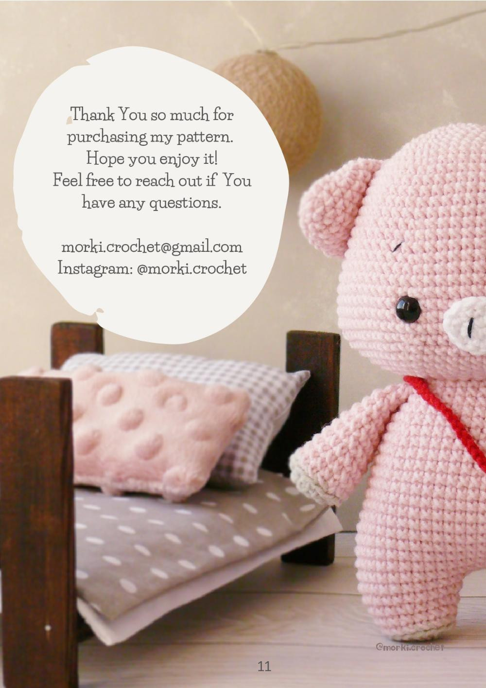 AMIGURUMI Helen the pig CROCHET PATTERN