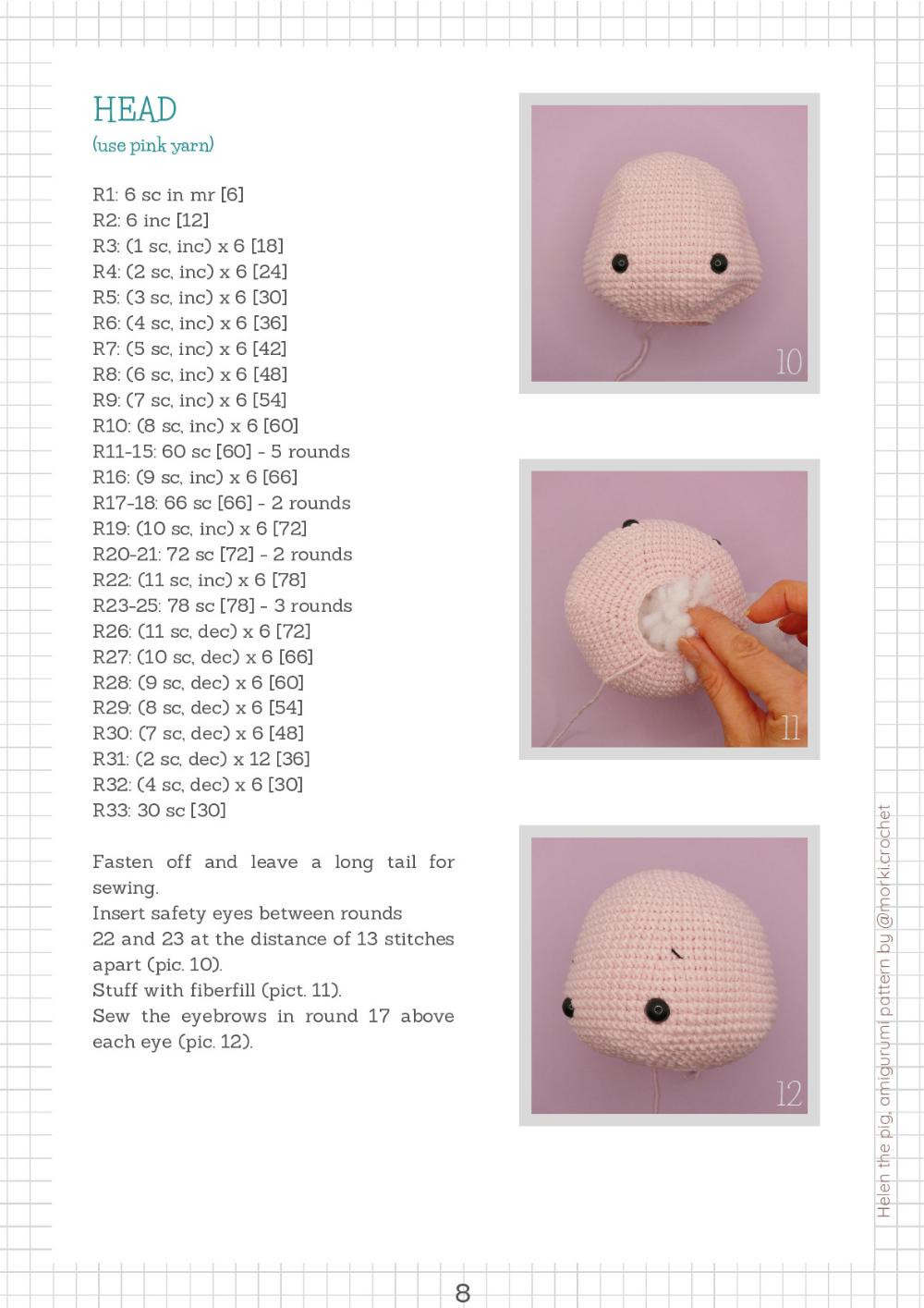 AMIGURUMI Helen the pig CROCHET PATTERN