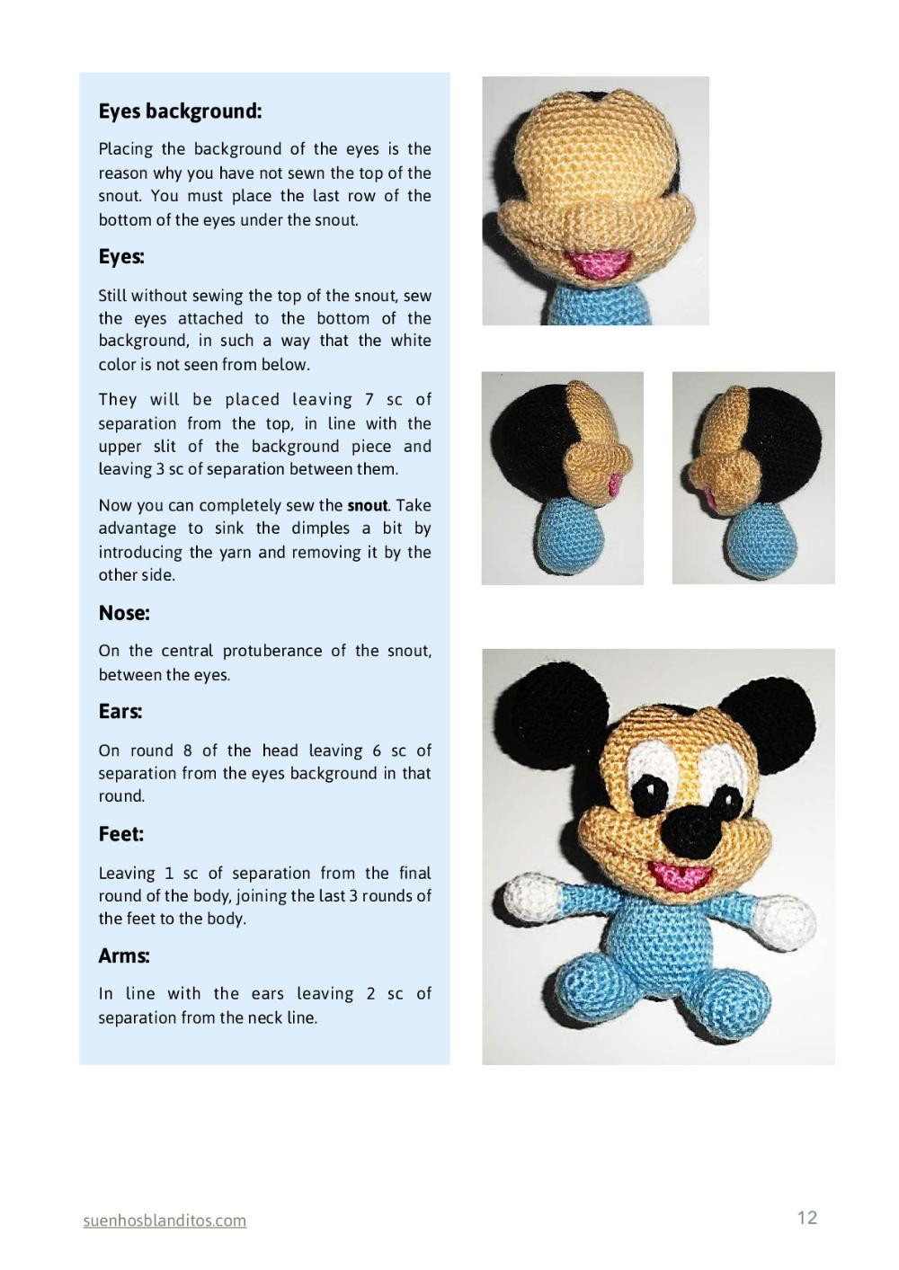 baby disney 6 amigurumi patterns, baby mickey, baby minnie, baby donald, baby daisy, baby pluto, baby goofy,