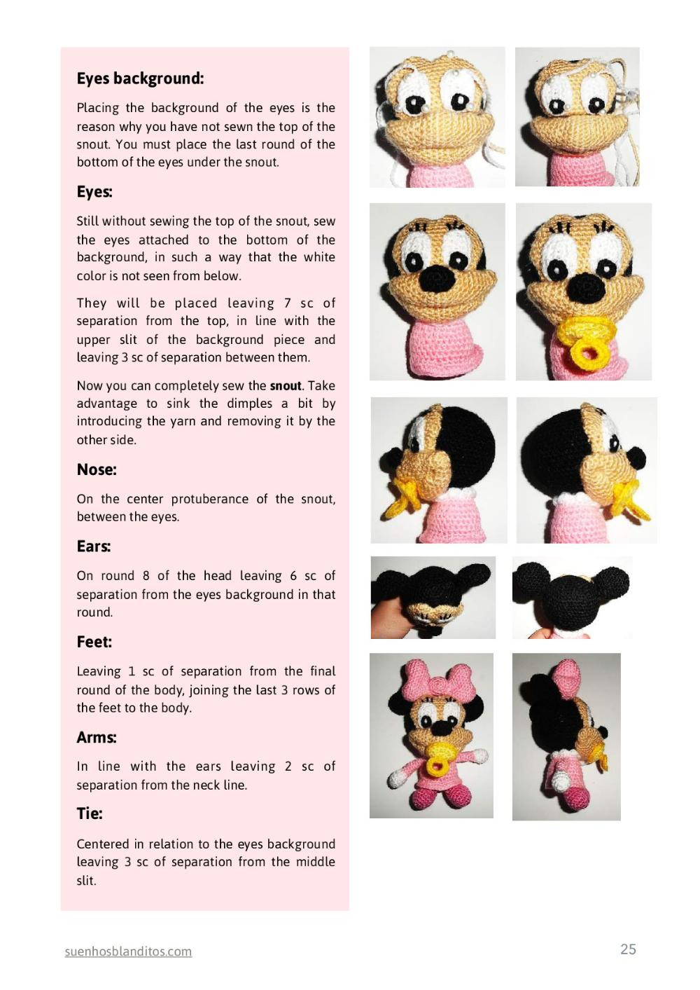 baby disney 6 amigurumi patterns, baby mickey, baby minnie, baby donald, baby daisy, baby pluto, baby goofy,