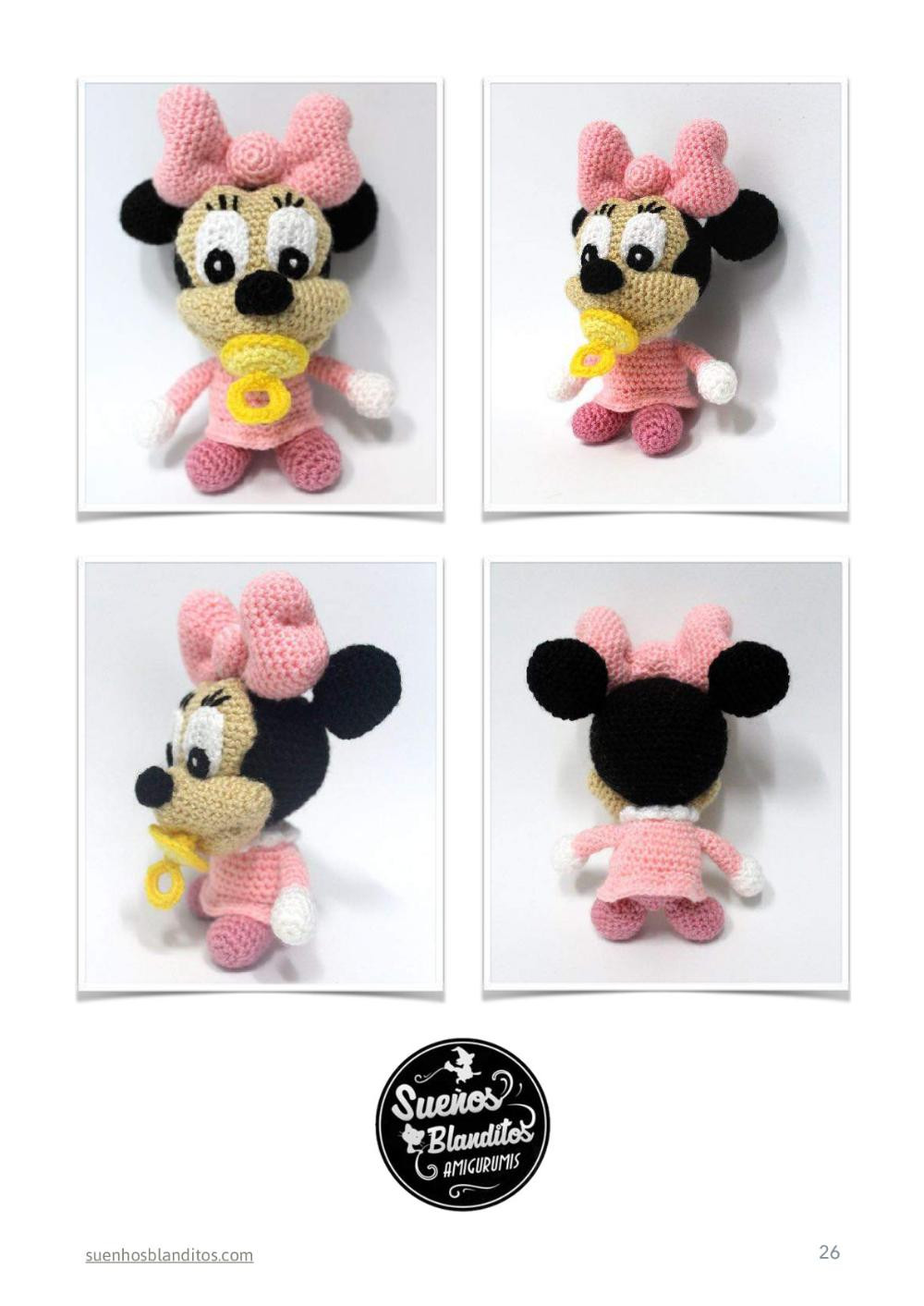 baby disney 6 amigurumi patterns, baby mickey, baby minnie, baby donald, baby daisy, baby pluto, baby goofy,