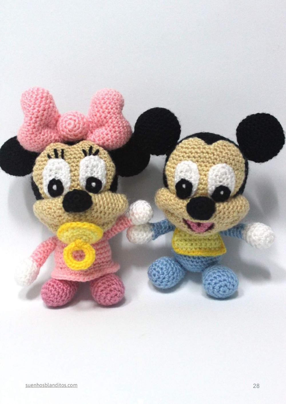 baby disney 6 amigurumi patterns, baby mickey, baby minnie, baby donald, baby daisy, baby pluto, baby goofy,